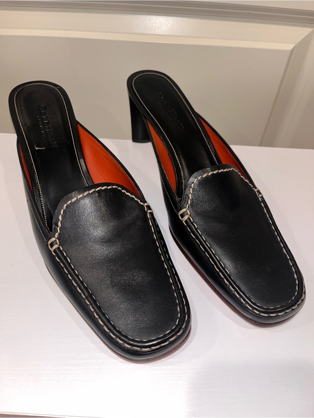 New Cole Haan Vintage Women's size 11B Slip-On Clog Leather High Heel Shoes